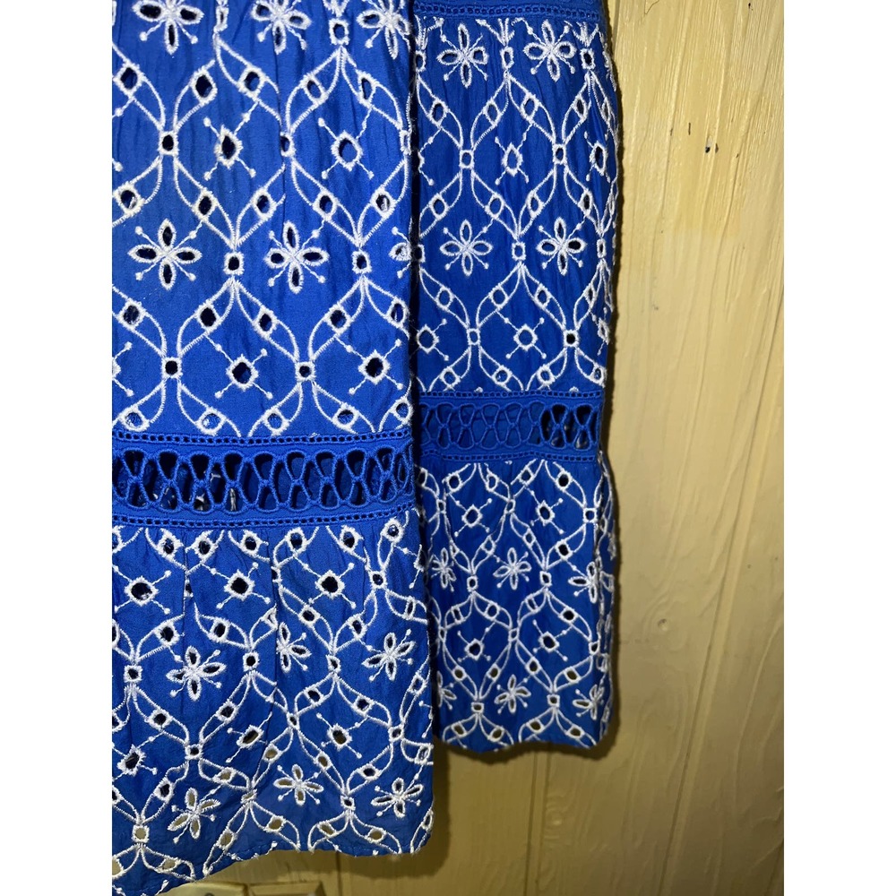 Lilly Pulitzer Size 14 DRESS Morrie Ruffle Sleeve Eyelet Smock Crochet Large NEW - Picture 9 of 14